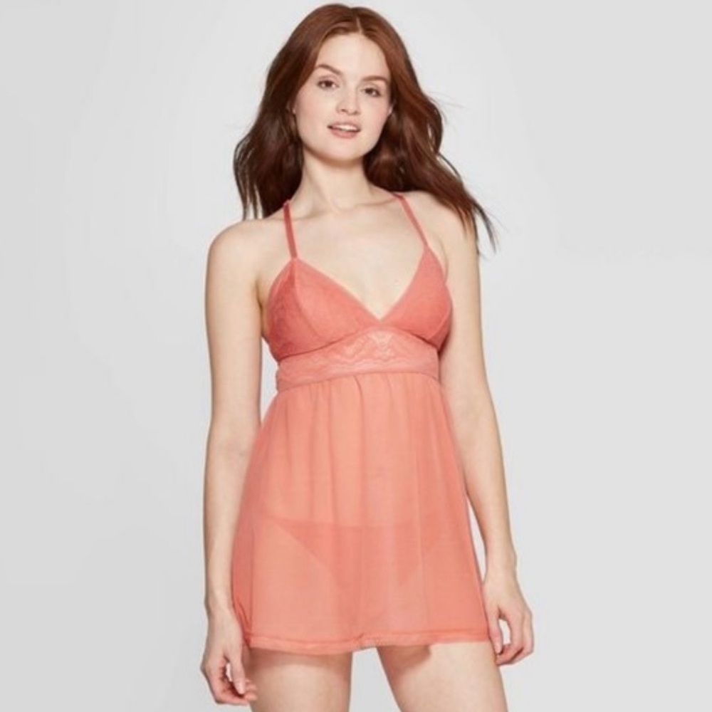 Auden Faded Pink Lingerie Nightie and Thong Set